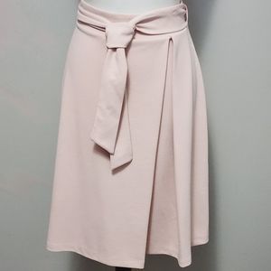 Worthington pale pink tie waist midi skirt size 8p